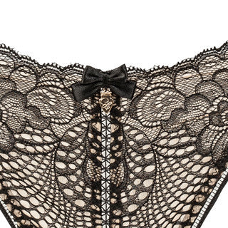 Coco Cavaliere Phoenix String tanga Kalhotky černá Deteil 1