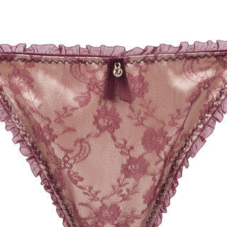 Diamor String tanga kalhotky vínová Deteil 1