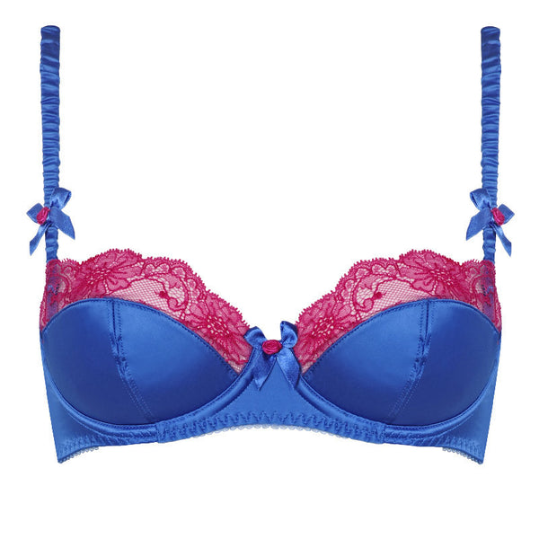 L'Agent by Agent Provocateur Krajková saténová podprsenka Marisella chrpová modř - fuchsiová