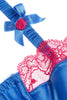 L'Agent by Agent Provocateur Krajková saténová podprsenka Marisella chrpová modř - fuchsiová detail