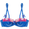L'Agent by Agent Provocateur Krajková saténová podprsenka Marisella chrpová modř - fuchsiová close-up