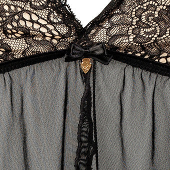 Coco Cavaliere Phoenix Košilka Babydoll černá Deteil 2