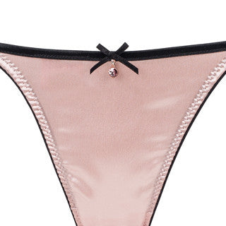 Diamor String tanga kalhotky růžová-černá Deteil 1