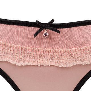 Diamor Ouvert String tanga kalhotky - otevřené růžová černá Deteil 2